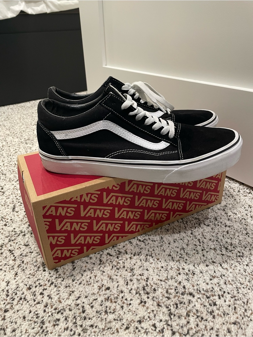 Vans Black & White Old Skool Low-Top Skate Shoes